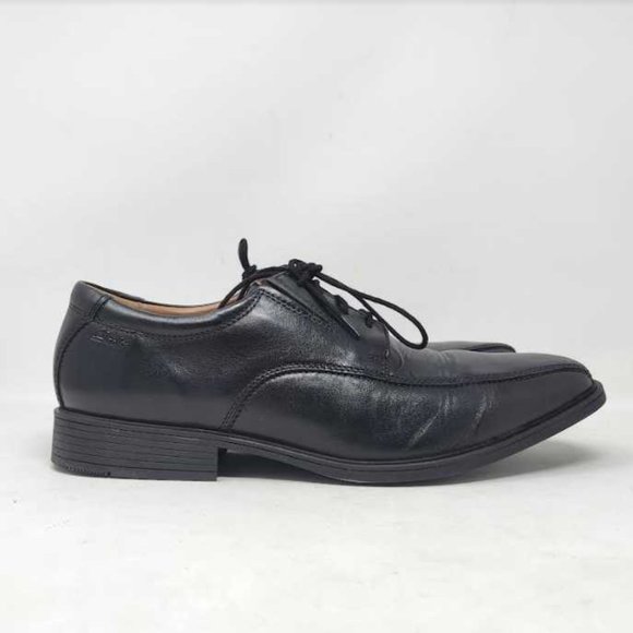 Men\'s 11.5W Clarks Tilden Walk black leather oxford shoes 11.5 Wide main image 6